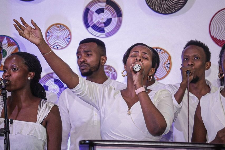 Revival Palace Community Church worship team and congregation during service